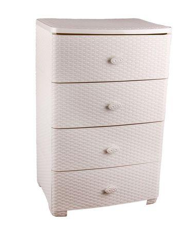 Комод "Плетенка" 4-хсекц. широкий (слон. кость) М4059 Альтернатива