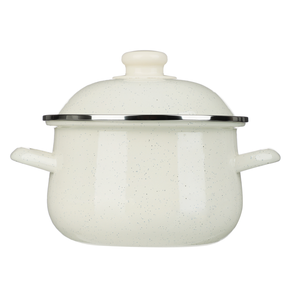 Кастрюля эмалированная VETTA Айвори, 24см, 5л, индукция