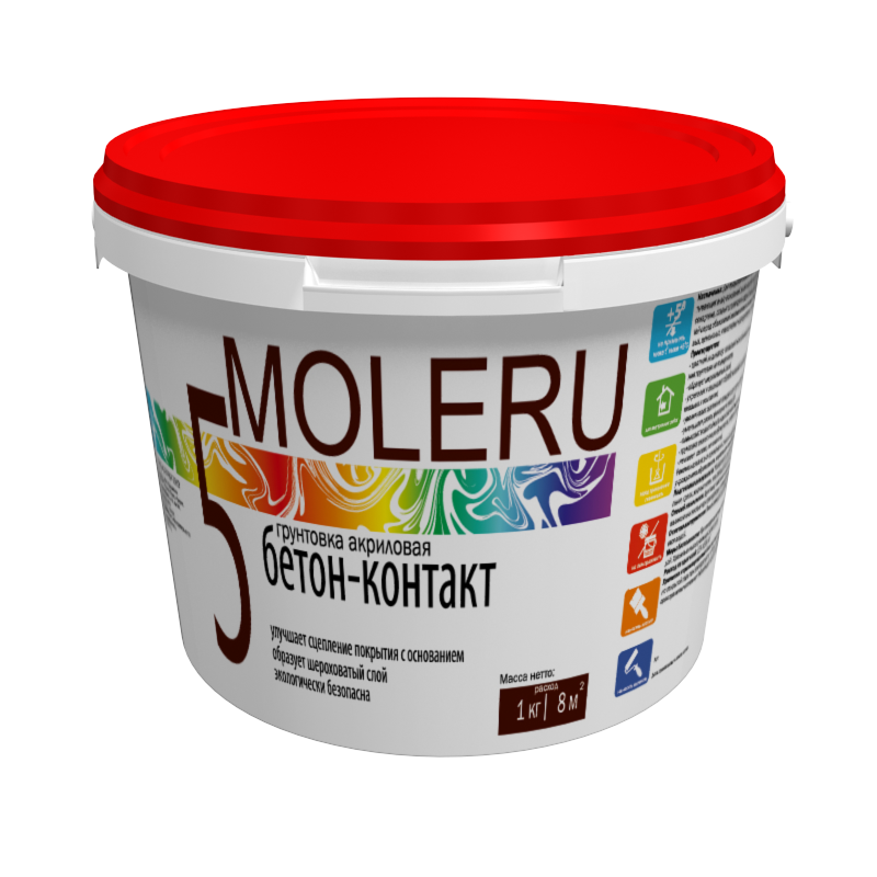 Грунтовка Moleru 5 Бетон контакт 1,2кг (6)