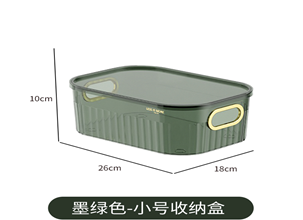 Корзина с крышкой для хранения "Нефрит", 26*18*10 см, пластик
