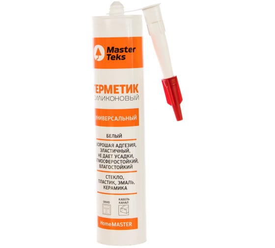 Герметик силиконовый MasterTeks HomeMaster универсальный 260 мл белый (12)