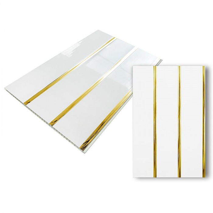 Панель ПВХ Потол. 3-х секц. золото 0.24м*2,95м*8мм (10)