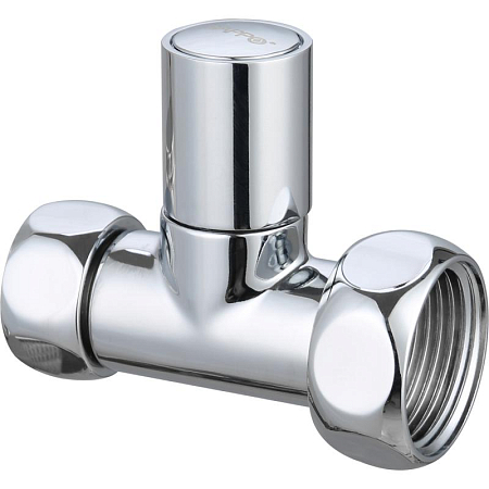 Кран для полотенцесушителя прямой, хром, 1"3/4" В*В