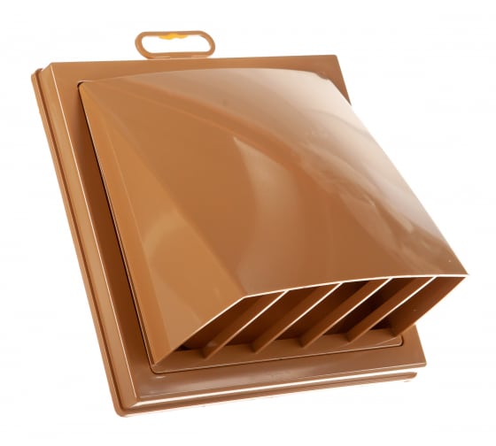 Выход стенной вытяжной с обратным клапаном 150х150 с фланцем D100, ASA, беж (20)