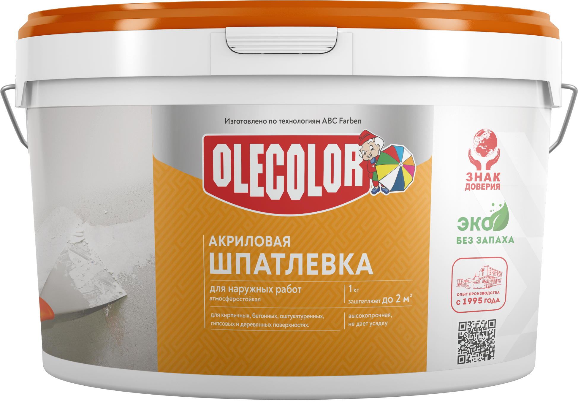 Шпатлевка акр д/наруж работ 3кг Олеколор (6)