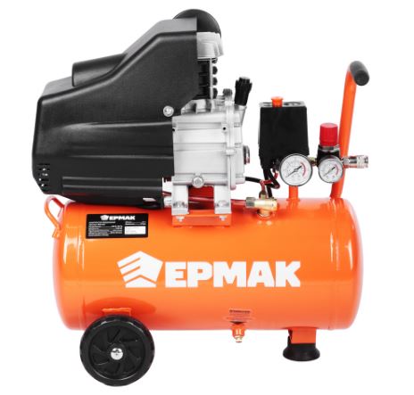 Компрессор воздушный 150-24-1,2, 1 поршень, мощность 1200Вт, 24л, 150л/мин ЕРМАК