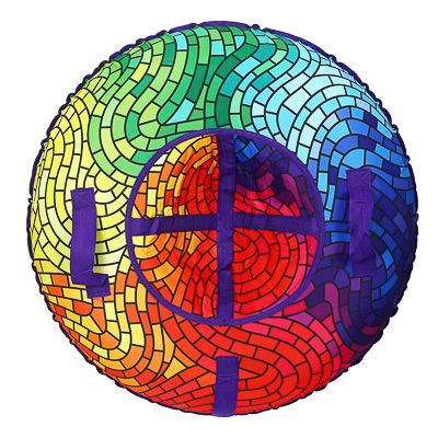 Сноутьюб с сиденьем "Мозаика", d=80см, оксфорд 600D, резина R14, ПВХ