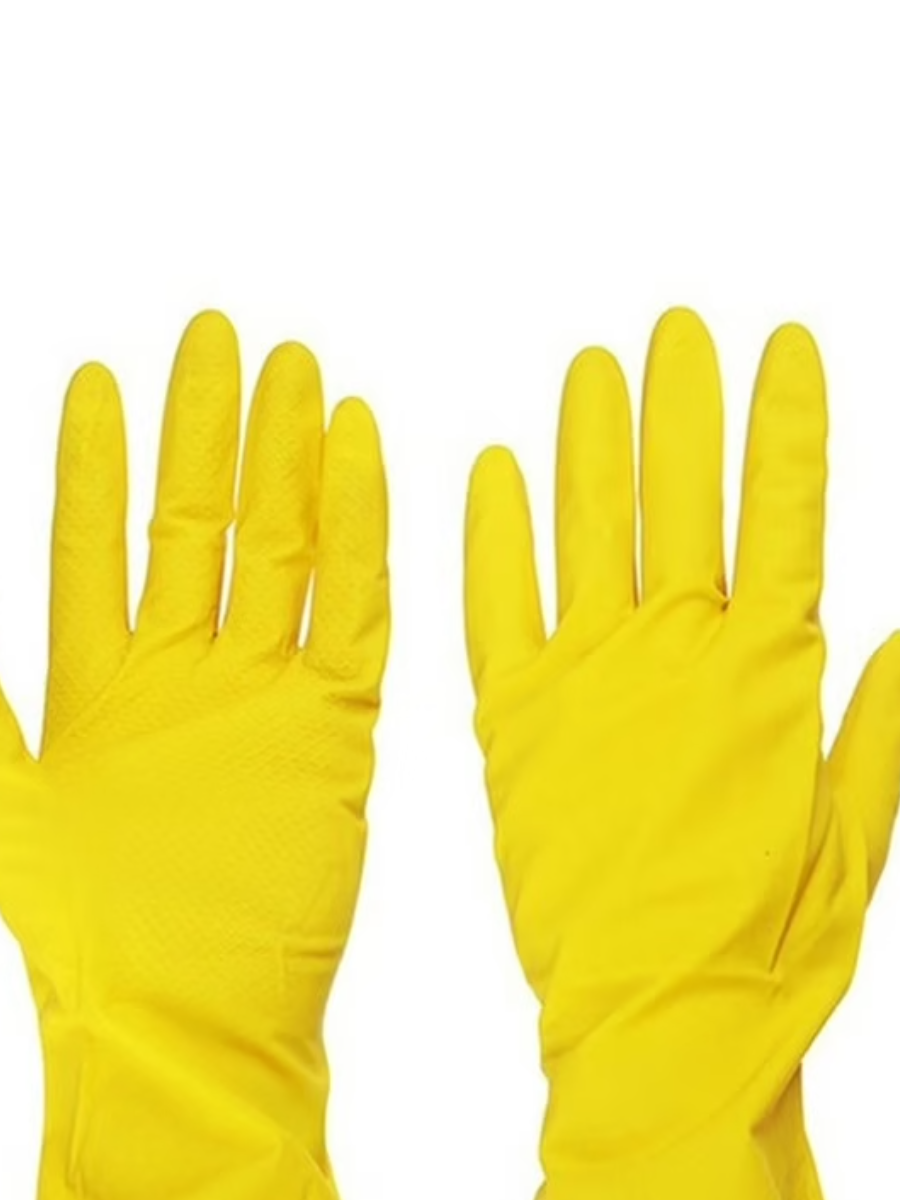 Перчатки резиновые желтые L VETTA