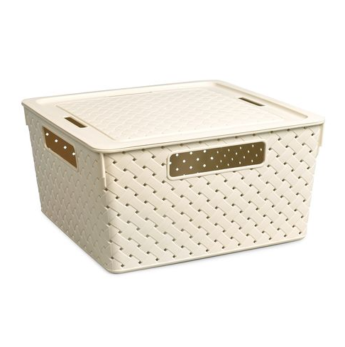 Корзина д/хранения 11,0л 290*290*151мм Береста с/кр слоновая кость (17) 6811126
