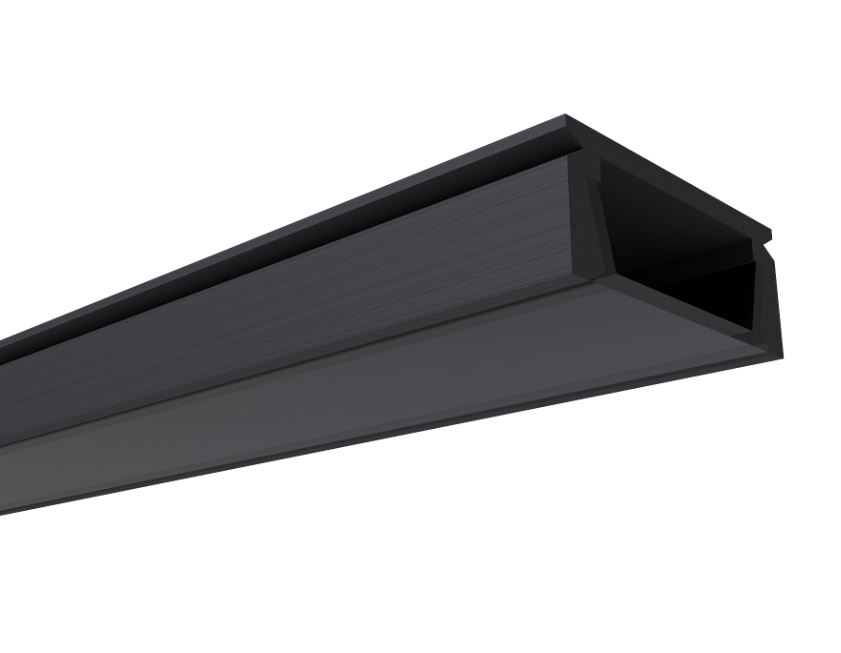 08-05-Ч Профиль алюминиевый для светодиодной ленты, анод., П-образный , накладной, черный, 15,2х6мм,