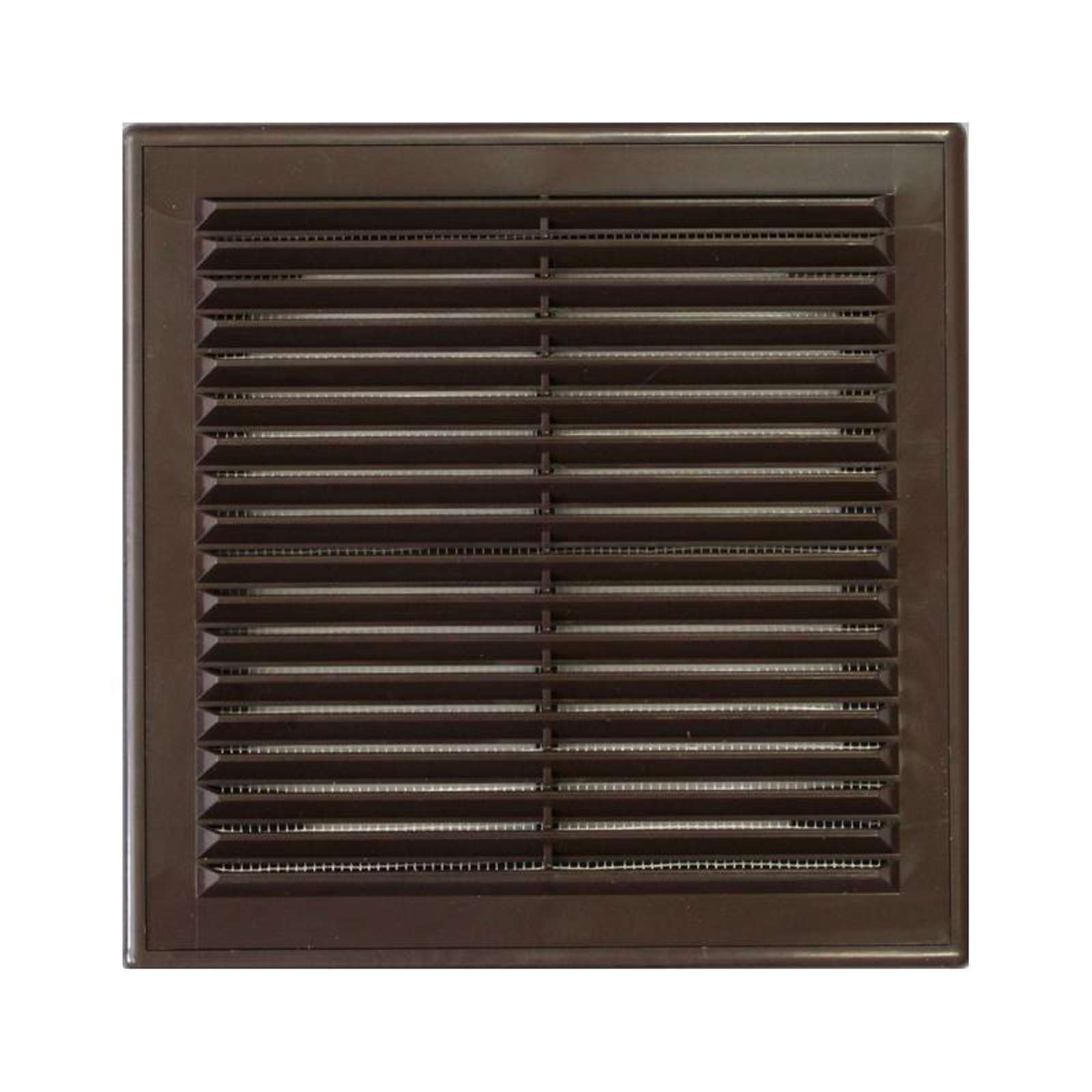 Решетка вент. 208х208 мм с рамкой с сеткой, коричневая (40)