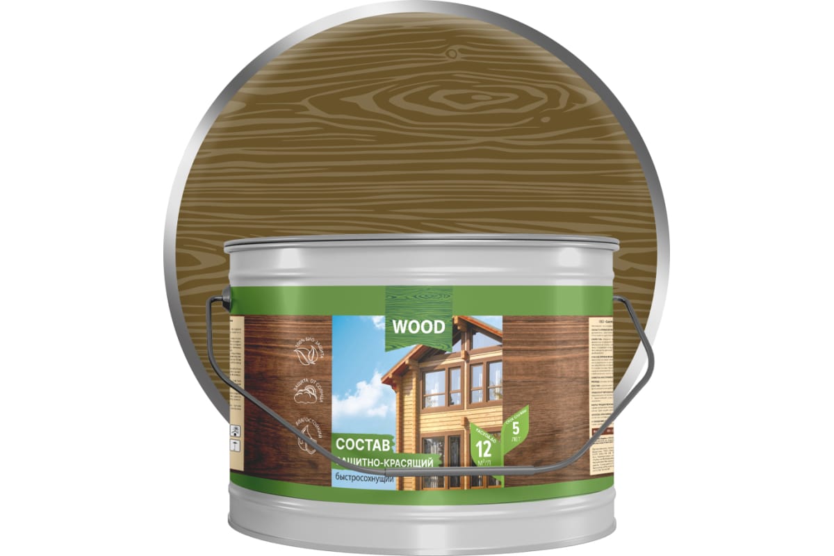 Состав защитно-красящий для древесины быстросохнущий Орех (2.7л) Farbitex Profi Wood (4)