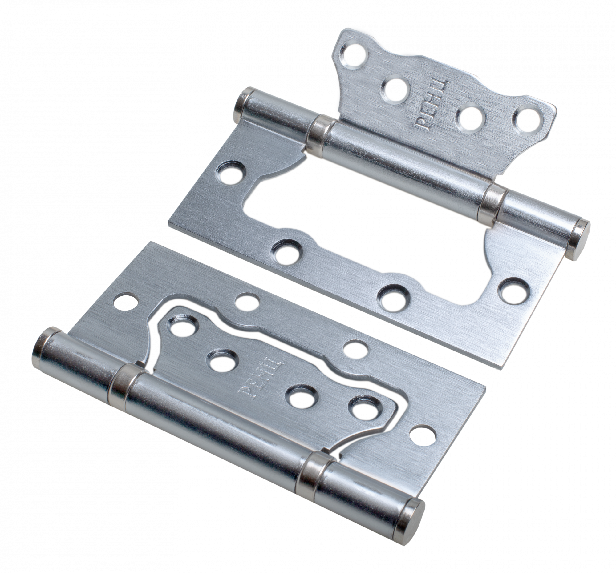 Петля без врезки стальная РЕНЦ 100*75*2,5, 2 подшип., б/колп., SSC супер сатин хром (2 шт.) (100)