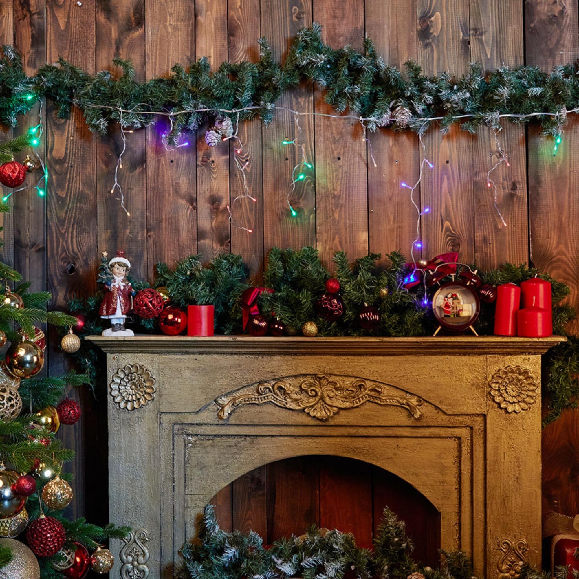 Бахрома светодиодная, 2м. 48 светодиодов. Разноцв свет. Провод прозр. ULD-B2005-048/DTA MULTI IP20