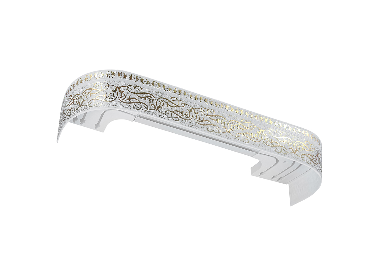 Карниз "Прима" 2,0м белый/золото с поворотами (5)