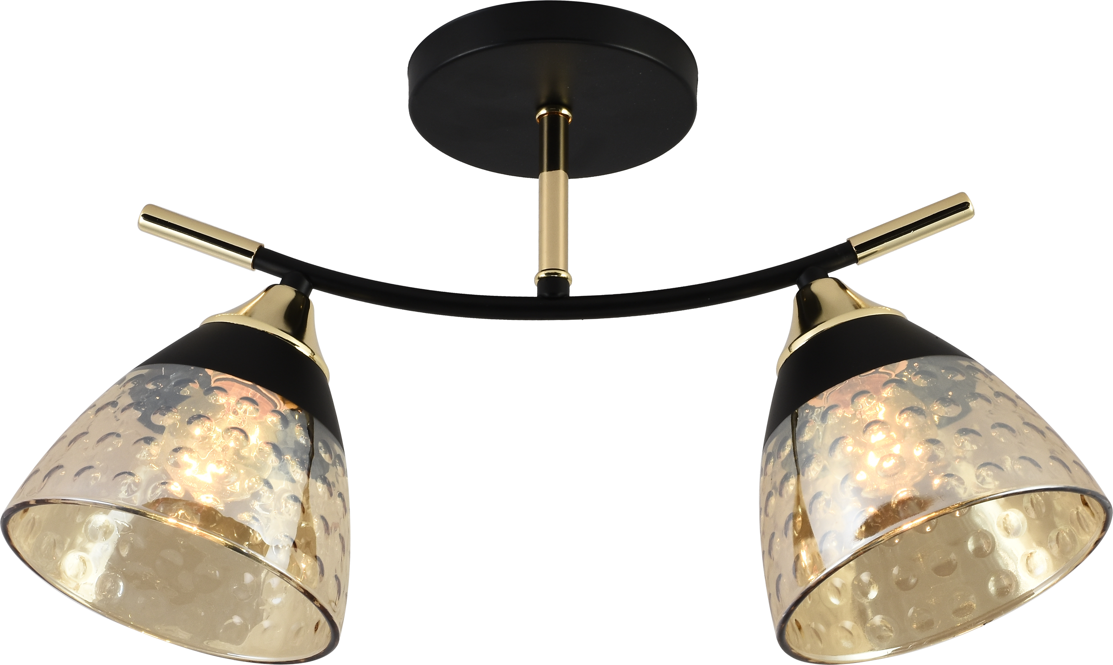 Светильник потолочный AU11234/2 BK+FGD E27 2*60W Черный + золото
