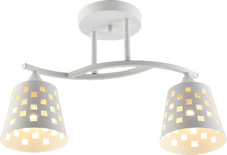 Светильник потолочный AU11230/2 WH+CR E27 2*60W Белый + хром