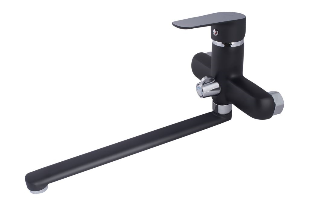 Смеситель VODEN чёрный для ванны, картр.35мм, L- гусак 30см (10шт/кор)