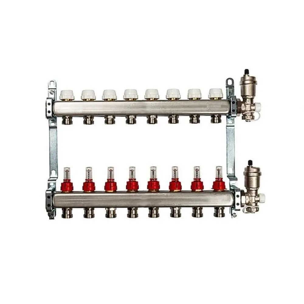 Группа коллекторная VIEIR 1х8х3/4" с расходомер, дренаж. кр, воздухоотвод., нерж. сталь(_3_)