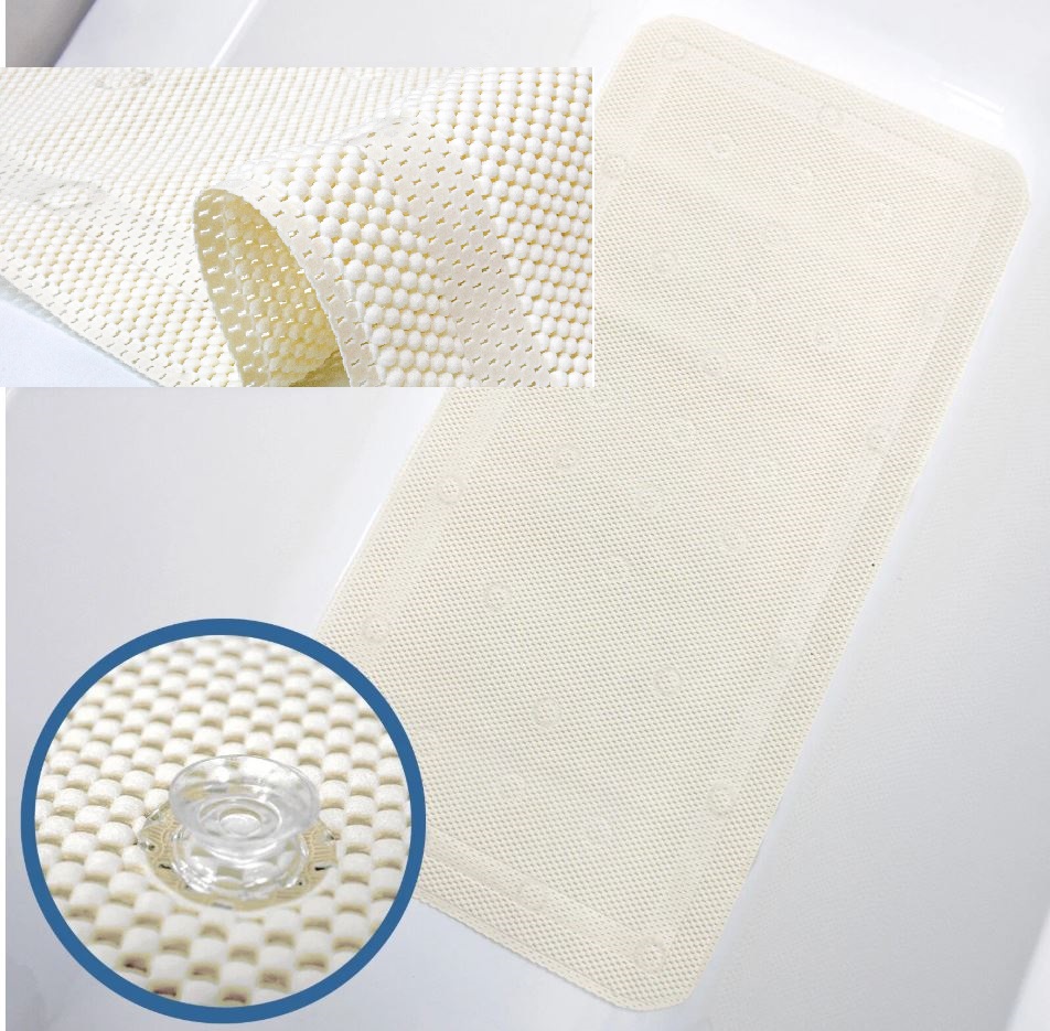 Коврик для ванны с присосками "Лотос" (массажный) 43х90 см белый