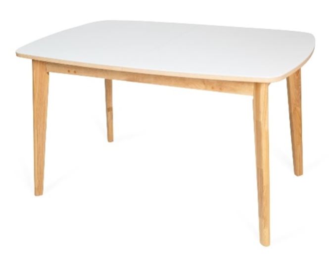 Стол Солярис-2 В 1250(550)840 белое, подстолье 4H-10 морилка светлая