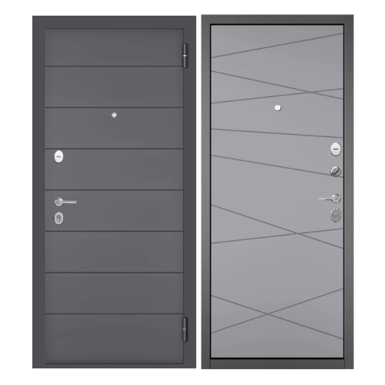 Дверь метал FAMILY ECO РР Антрацит букле, Оскуро/Гриджио Е-130, 2050, 960 R