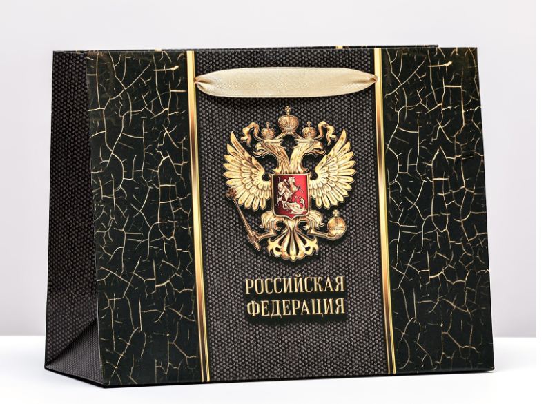 Пакет ламинированный горизонтальный "Российская Федерация", 23 х 18 х 10 см   