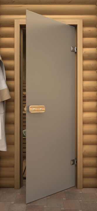 Дверь банная термостекло 8мм Бел мат 1900*700*70 (полотно+короб+петли+ручка)