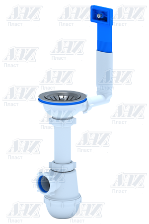 Сифон Ани Грот 3х1/2 40С с переливом для мойки(А 0145S) (10шт/кор)