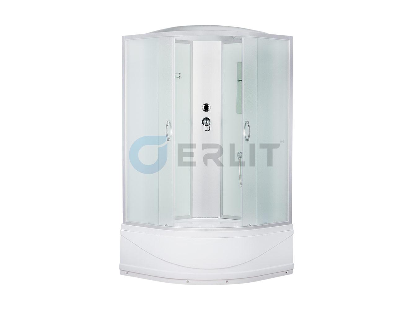 Душевая кабина ERLIT™ ER3510TP-C3 (1000*1000*2150) глубокий поддон, белая стекл. задняя стенка(__)