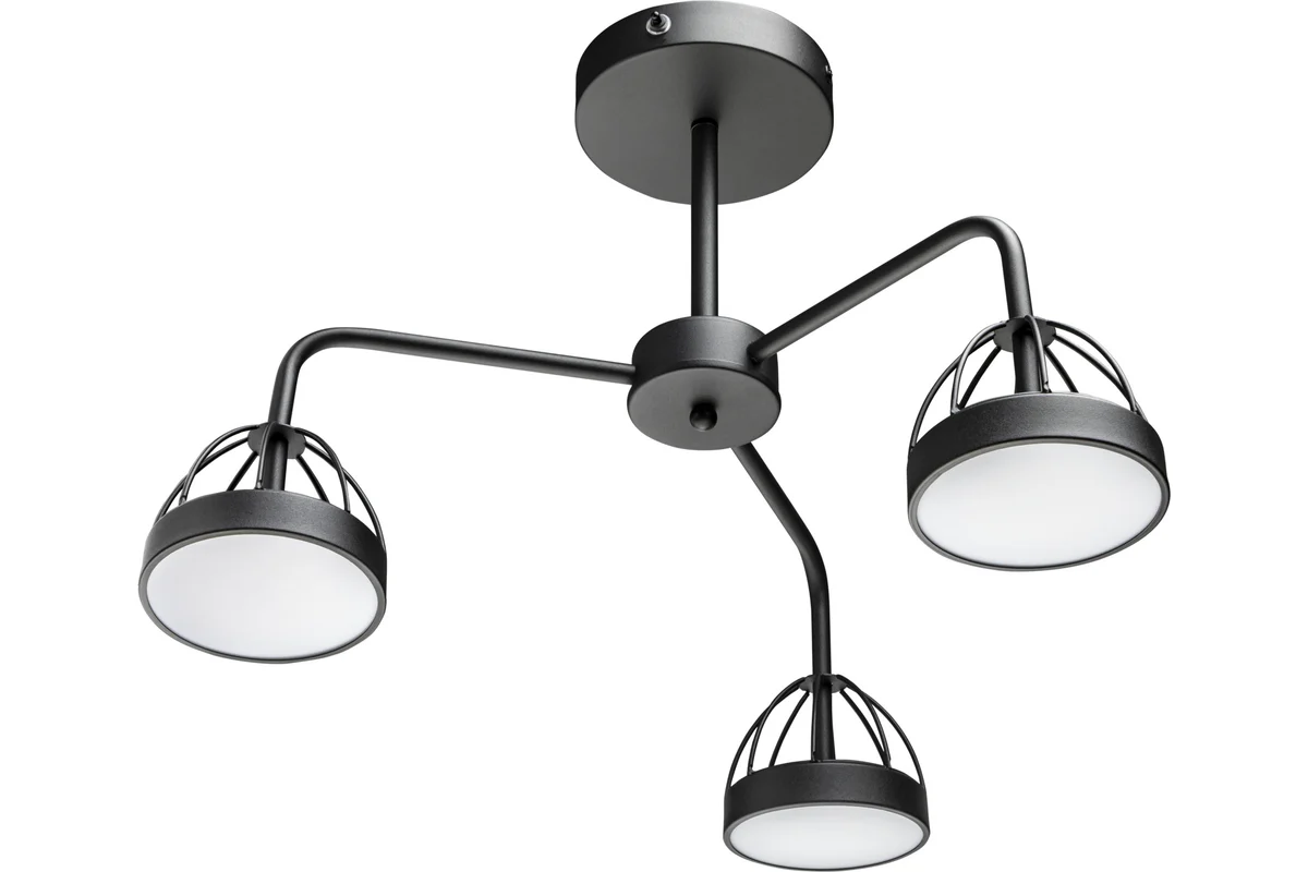 Светильник светодиодный 51593 1 MATTINO с ДУ 3 реж 48Вт 2700/4200/6400 16м² чер Ritter