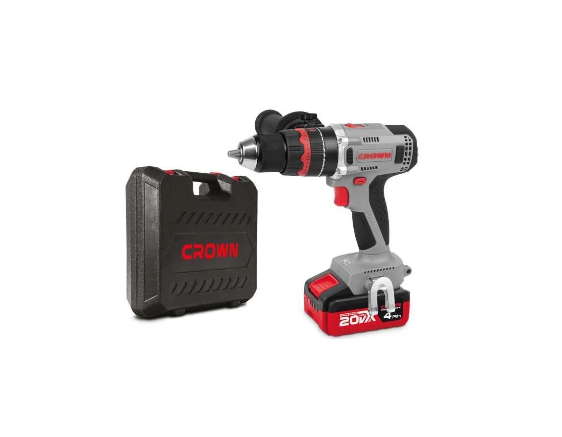 Аккумуляторная ударная дрель-шуруповерт BL CROWN CT21093HMX-4 BMC 2*4.0Ач, 50/75Нм, кейс