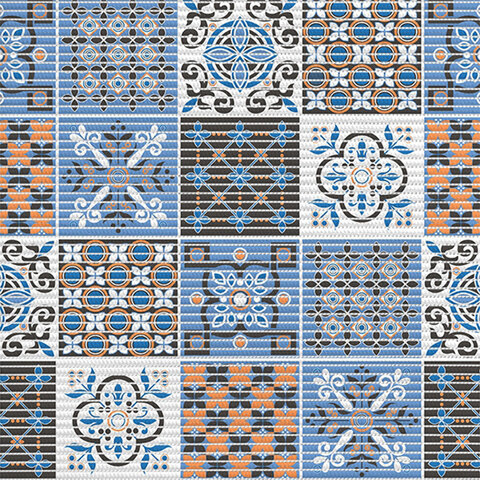 Коврик для ванной комнаты 225PT-orange-blue "ПРЕОБРАЖЕНИЕ" 0,65х15 м
