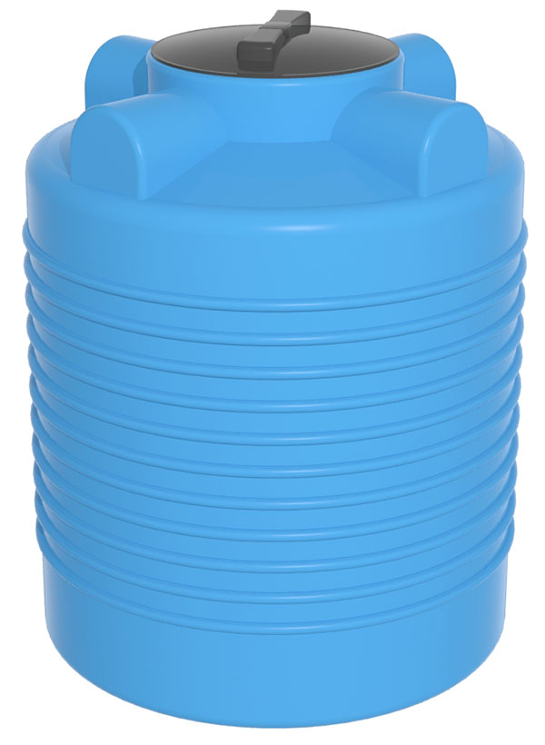 Емкость ЭВЛ 300 литров крышка 450 мм (цвет голубой) Высота 900, Диаметр 720