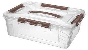 Ящик универс. 390*290*124мм 10,0л Grand Box c/замками, с/руч. коричневый Быт