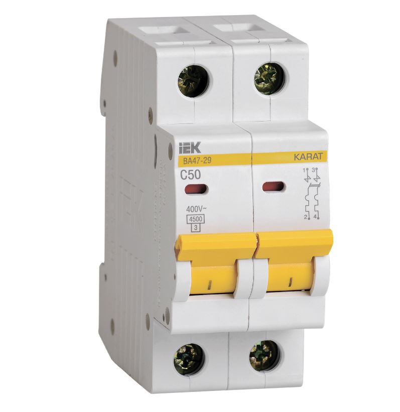 Автоматический выключатель 2P 50А С ВА47-29 4.5кА IEK