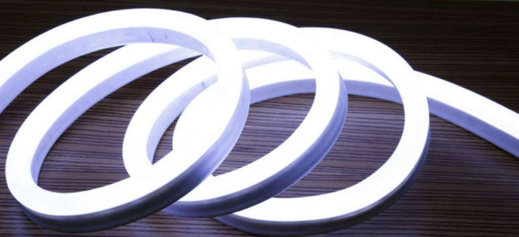 Светод. гибкая лента NEON Белый Холодный 120LED/m-8mm-IP67-220V-8W/m-50M-6500 (50м)(_50_)