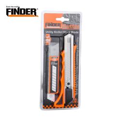 Нож канцелярский со сменными лезвиями 18мм (блистер) FINDER (12/120)