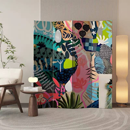 Ширма 4 створки Лужайка 1,8*1,6м на колесах двусторонняя