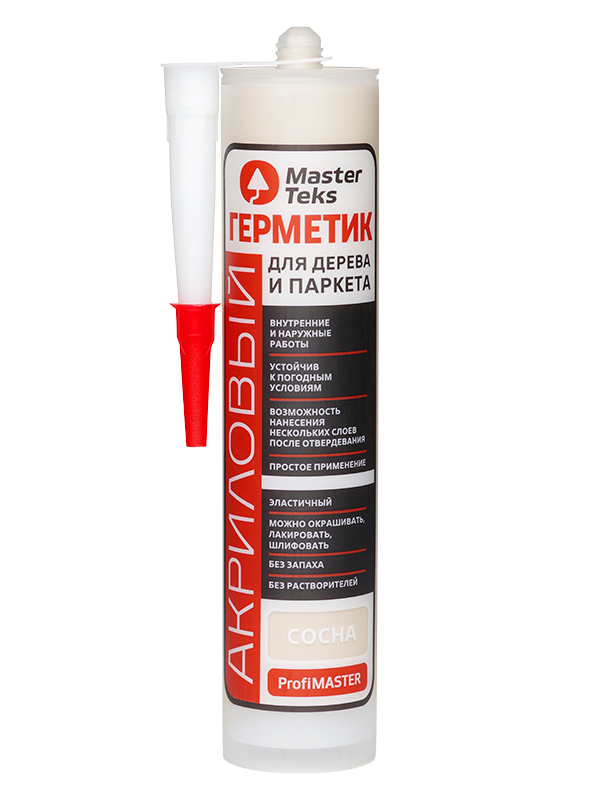 Герметик акриловый MasterTeks ProfiMaster для дерева и паркета 290 мл сосна (12)