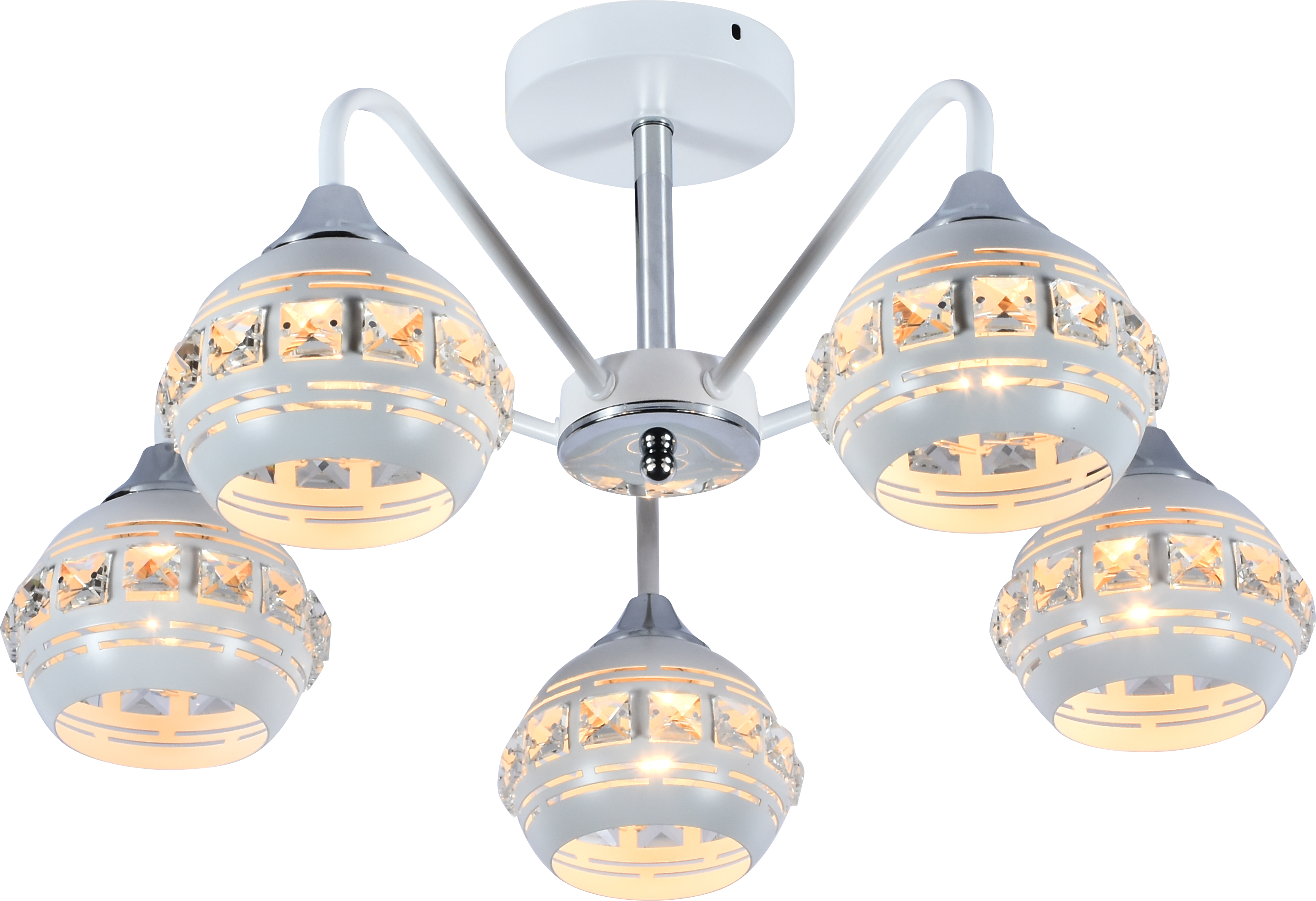 Светильник потолочный AU11405/5 WH+CR белый+хром Е27 3х60W