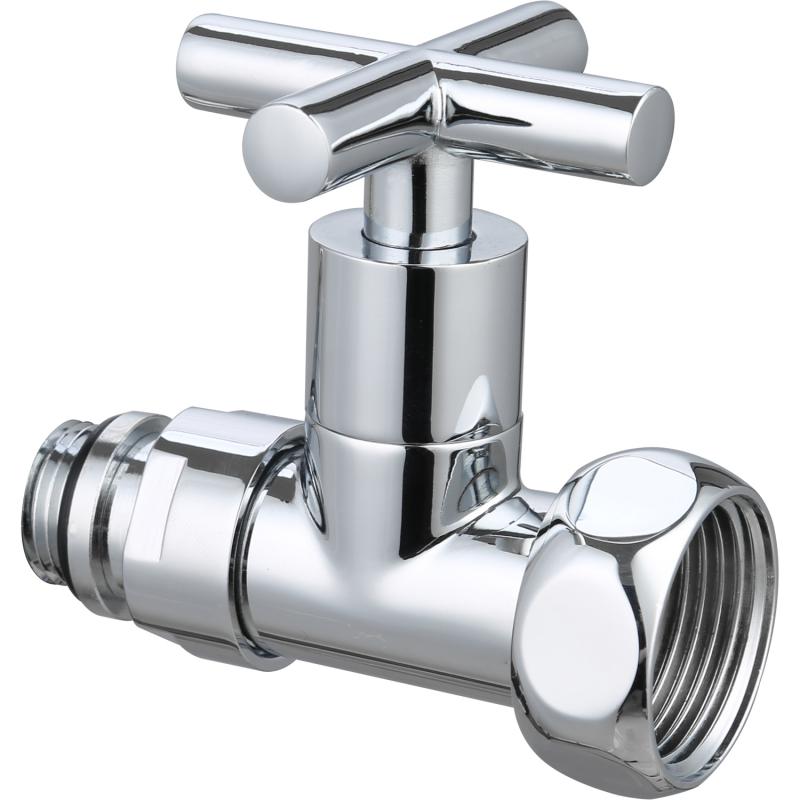 Кран для полотенцесушителя прямой вентиль, хром, 3/4"1" Н*В