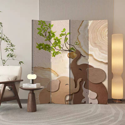 Ширма 4 створки Слоны 1,8*1,6м на колесах двусторонняя