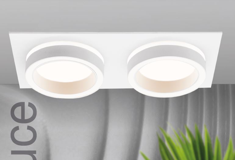 Светильник точечный под лампу двойной Белый GX53 LUCE WOLTA