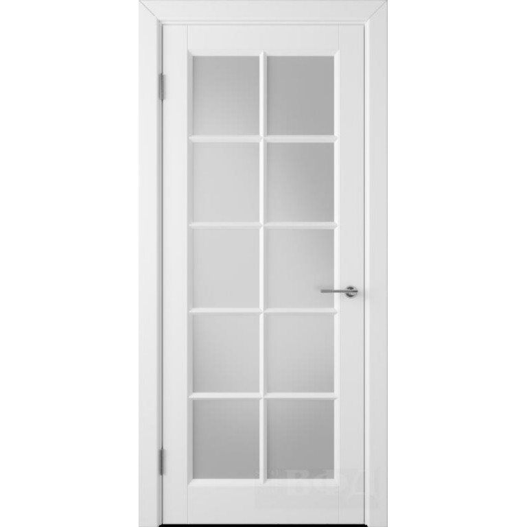 Дверь Гланта белая эмаль ПО800 Белый сатинат (Polar)