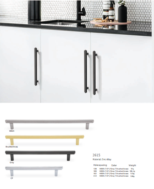 Ручка-скоба мебельная "2615" 12,8 см графит (300)