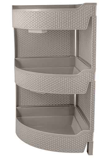 Этажерка 3-х секц. "Wenge" 455*315*615мм прямоуг. Серый (1) 221307835/04