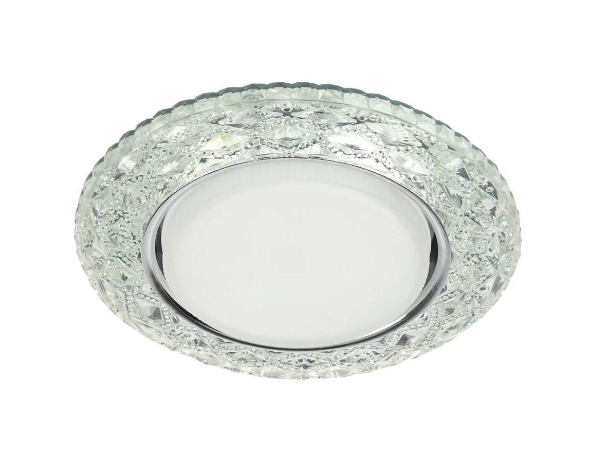 Светильник точечный под лампу с LED подсветкой прозрачный GX53 (50)