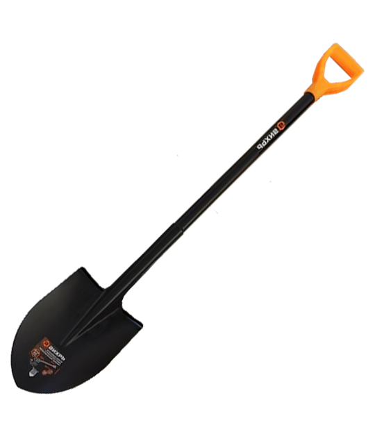 Штыковая лопата с изогнутой тулей, металлический черенок Вихрь