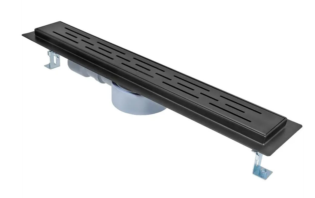 Трап линейный метал. с решеткой, черный d 40/50, длина: 550 мм (1) (_1_)